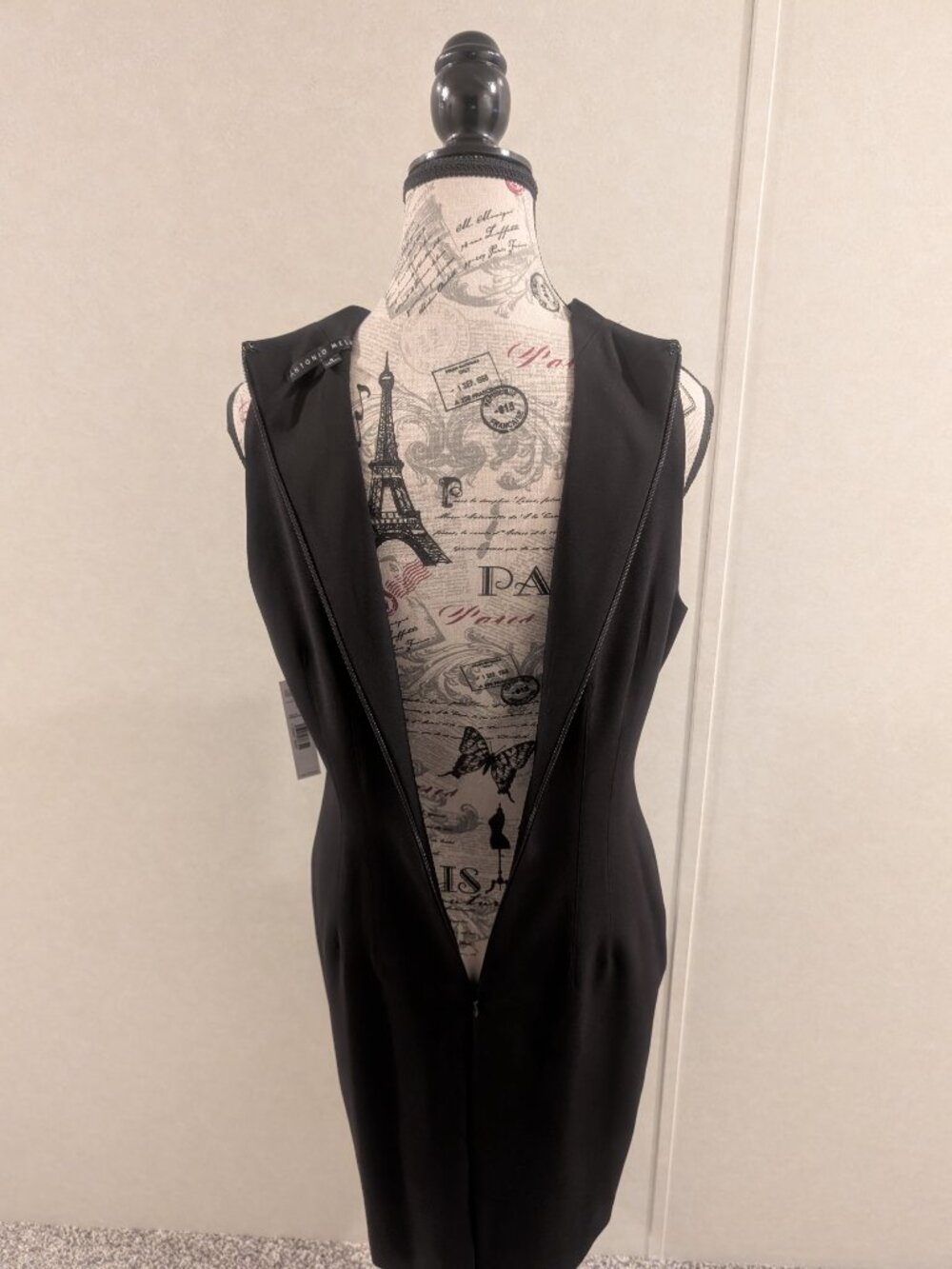 NWT Antonio Melani Cindy Black Stretch Crepe Sheath Dress Size 8 Career - Picture 9 of 12